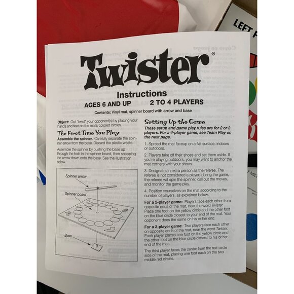 VTG Twister Board Game Milton Bradley Ages 6+ with Mat Spinner Instructions GUC - Picture 6 of 11